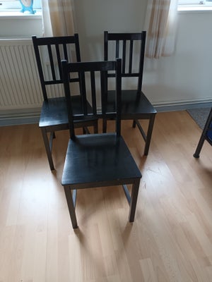 Spisebordsstol, Træ, 3 stk stole sort 