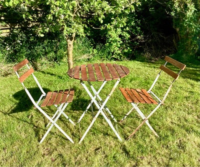Havemøbelsæt, Retro, Træ & Metal, Retro Havebord med to stole eller Cafébord med to stole.
Sættet pa