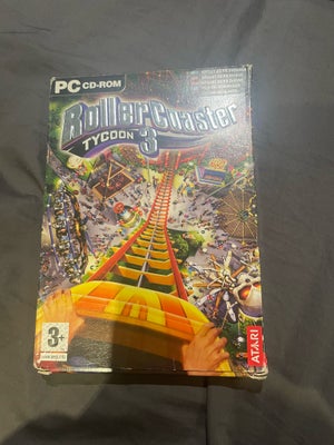 Rollercoaster tycoon 3, til pc, simulation, Rollercoaster tycoon 3 med pap skal og stor bog med