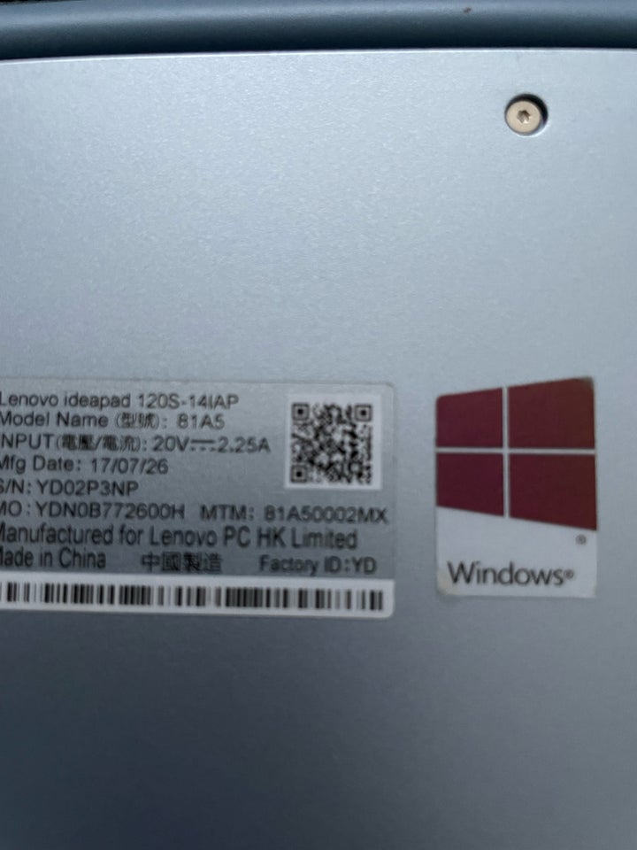 Lenovo 120S-14IAP Winbook (ideapad) - Type 81A5, 1x Intel®