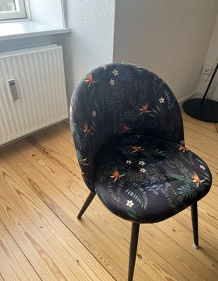 Spisebordsstol, Velour, Nordyliving, 4 spisebordsstole sælges med blomsterprint i velour. Fremstår h