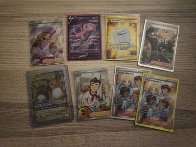 Samlekort, Flotte pokemon kort, Caitlin full art - 125 kr 
Mew V (japansk) - 20 kr
Egg Incubator - 4