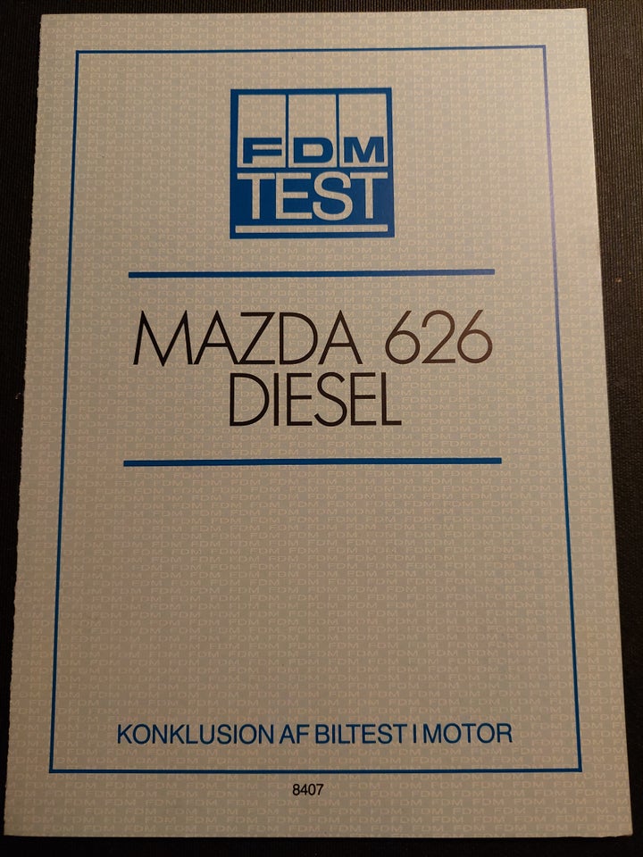 Brochure, Mazda 626 Diesel
