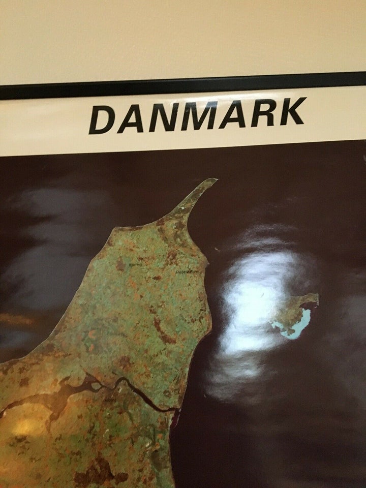Plakat Retro, Danmarkskort, motiv: Danmar