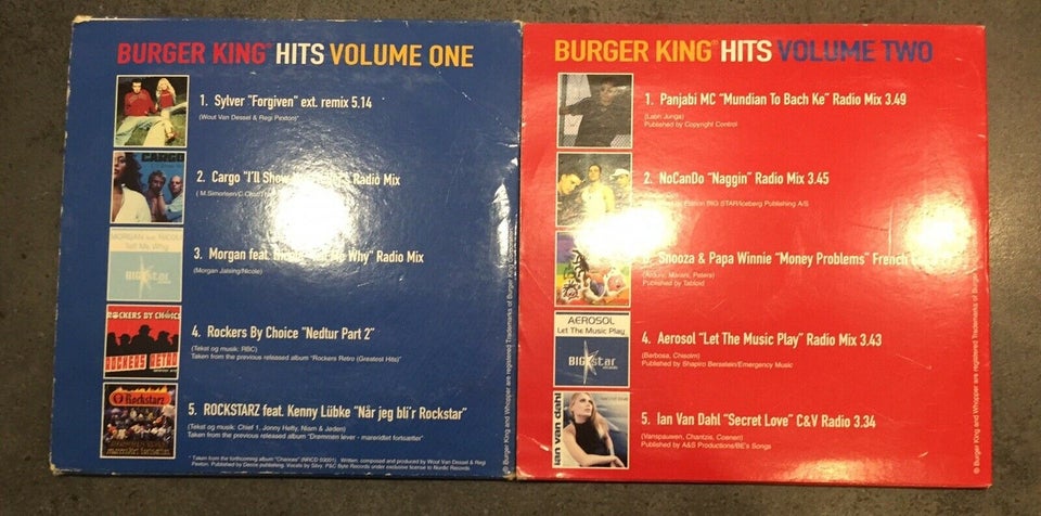 Diverse Kunstner: Burger King Hits Volume One + Two, andet