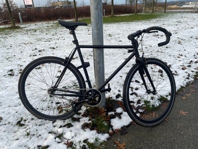 Herrecykel,  Trek 4130 Matte black state single speed bike, 52 cm stel, 1 gear, Well maintained stat