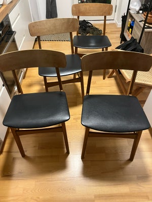 Spisebordsstol, Teak, Sælger disse 4 teak spisebord stole da jeg har købt nye stole

To af stolene e