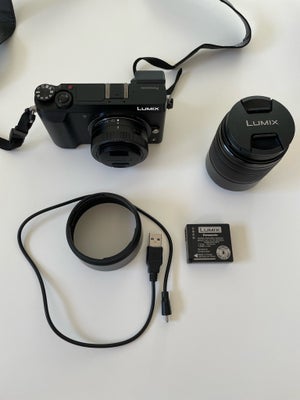 Panasonic, Lumix DMC-GX85, 16,84 megapixels, Perfekt, Digitalt spejlrefleks, med 2 tilhørende linser