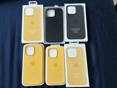 iPhone 14 Pro Max, 32 GB, gul, Perfekt, Hej jeg sælger disse originale Apple silikonecover og et læd