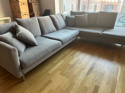 Hjørnesofa, stof, 5 pers. , Ilva, Flot grå sofa fra Ilva, blandingsmateriale, betrækket kan tages af