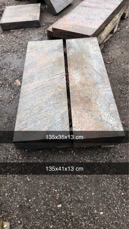 Granitfliser l: 135 h: 13, 4 stk