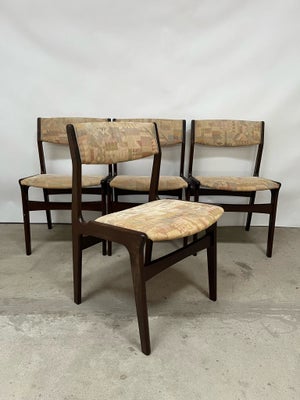 Spisebordsstol, 4. stk spisebordsstole i bejdset eg eller palisander produceret hos NOVA. 

Super fi