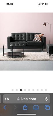Sofa, læder, 2 pers., 2 personers lædersofa fra ikea med aftagelige lædernakkestøtte. Ny pris 6000kr