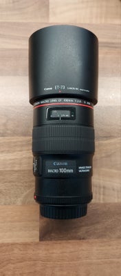 Macro, Canon, 2.8 L IS, Perfekt, Canon 100 mm f 2.8 IS USM Microsoft til salg. 
Lens er i perfekt st