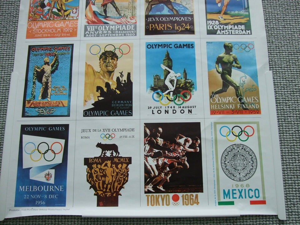 Plakater, OL stor plakat " 60jaar Olympische Spelen" – dba.dk – Køb og Salg af Nyt og Brugt