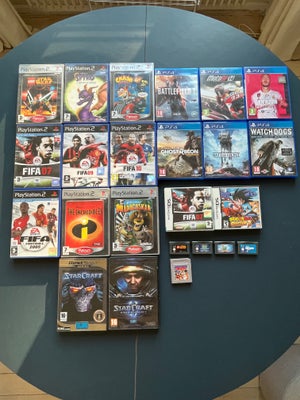 Playstation 2, God, Sælger disse spil til PS2, PS4, PC, Nintendo DS, Gameboy og Gameboy Advance. Byt