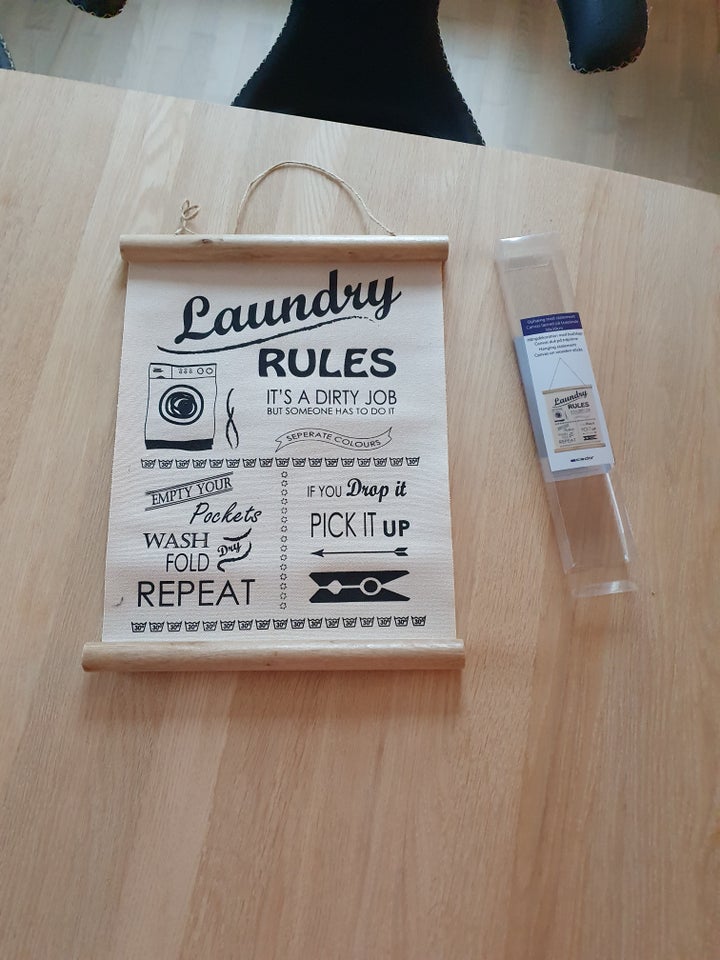 Plakat /lærredstryk, HELT NY, motiv: LAUNDRY RULES