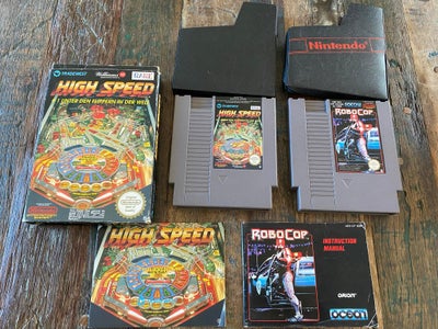 Robocop og High Speed, NES, Sælges samlet for kun 300 kroner. Begge med instruktionsbog, Robocop med