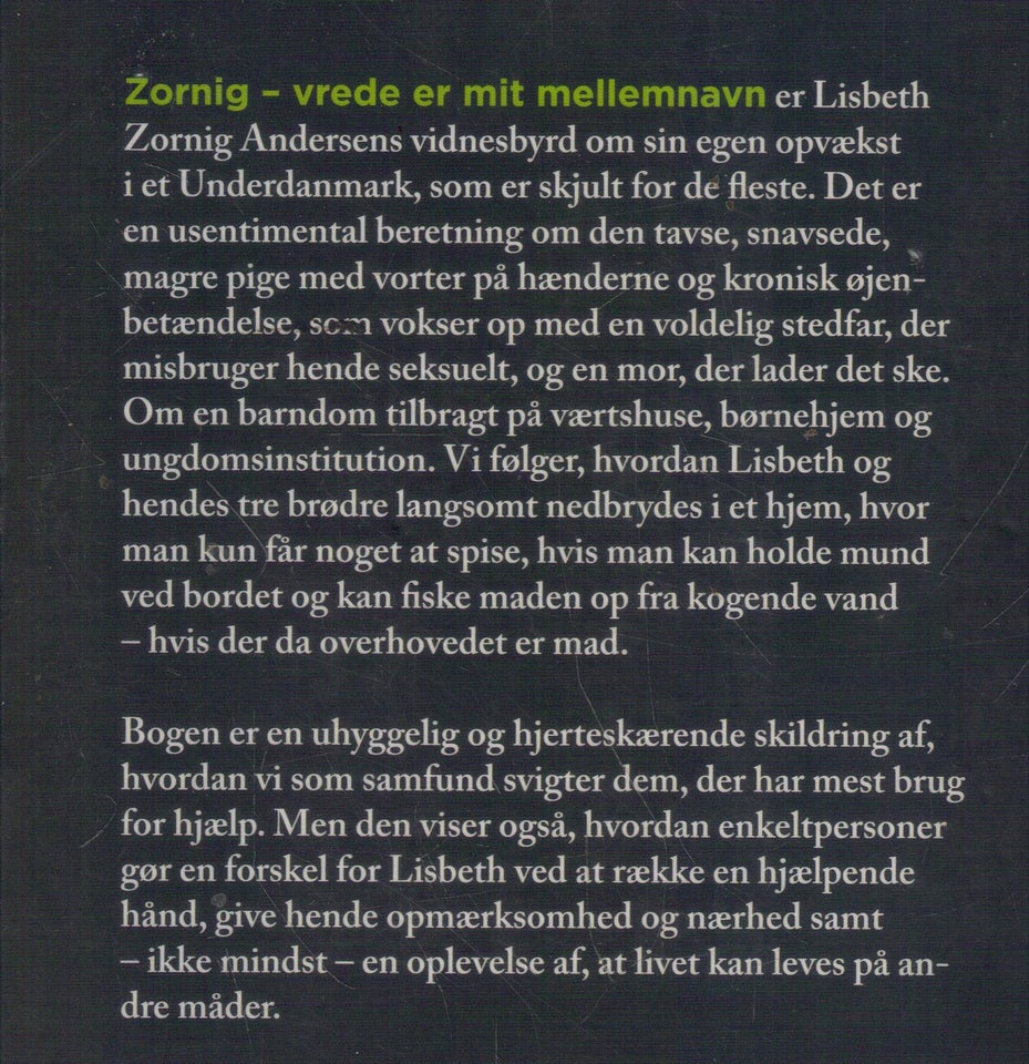 Zornig - vrede er mit mellemnavn, Af Lisbeth Zornig Andersen