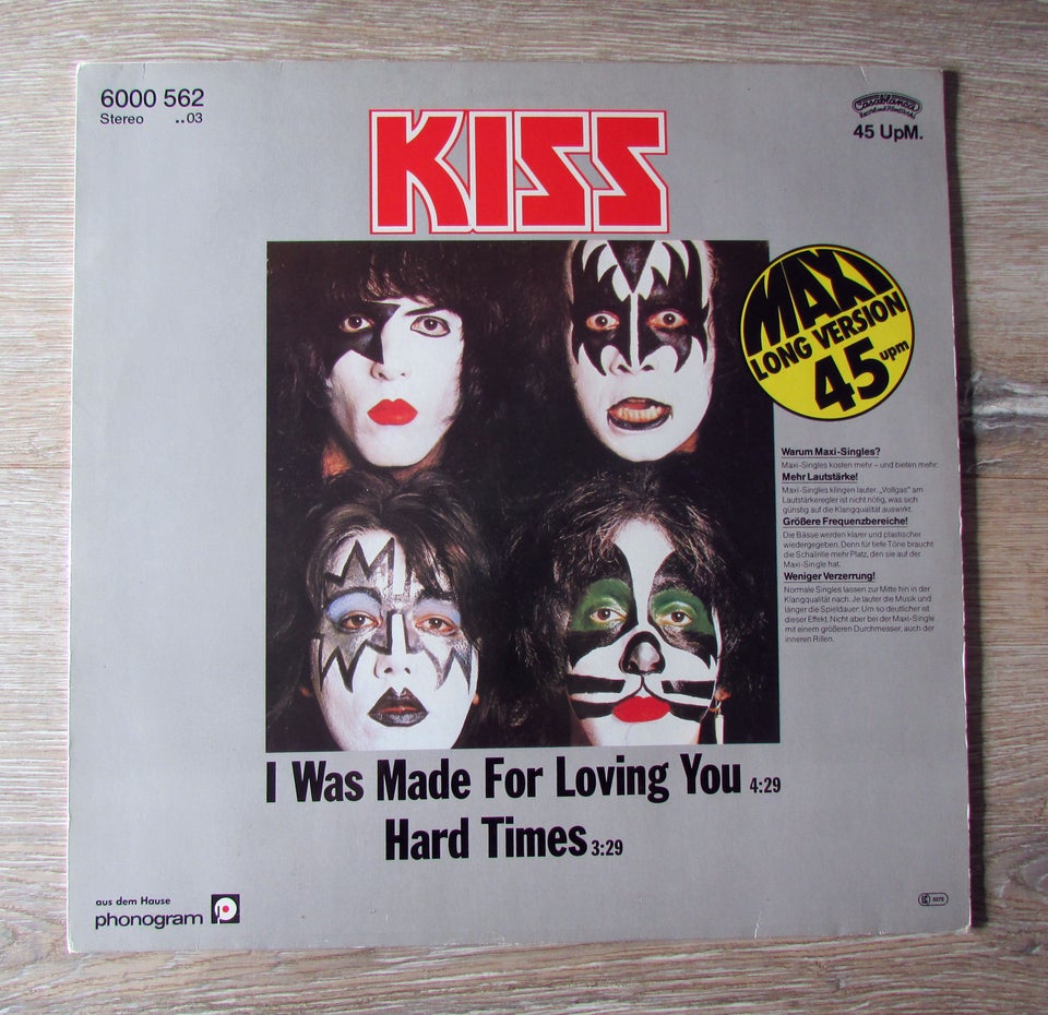 Maxi-single 12", KISS, I WAS MADE FOR LOVING YOU