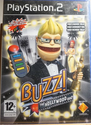 Buzz! The Hollywood Quiz, PS2, Buzz The Hollywood Quiz til Playstation 2 PS2. Spillet er testet og k