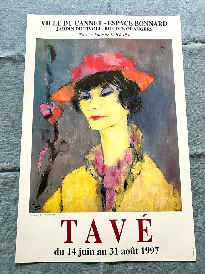 Fransk kunstplakat , Tavé, motiv: Coco Chanel