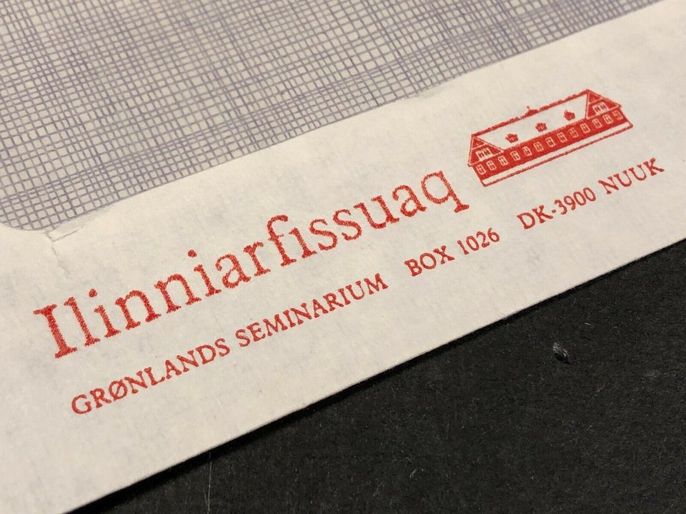 Grønland, stemplet, Kuvert fra Grønlands Seminarium