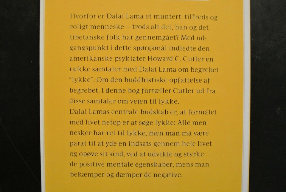 kunsten at leve lykkeligt, Af dalai lama, emne: anden