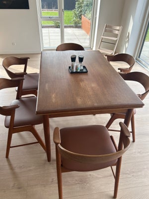 Spisebord, Teaktræ , b: 89 l: 140, Teaktræsbord med hollandsk udtræk 140cm uden udtræk og 244cm med 