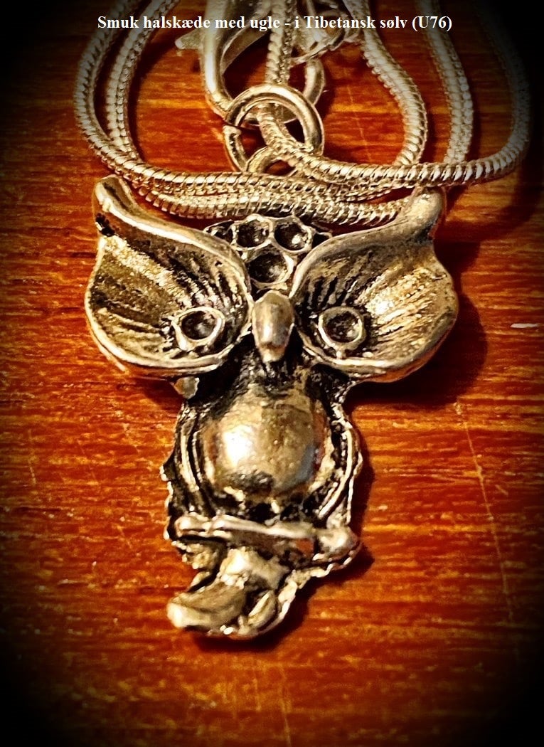 Halskæde, sølv, * Smuk halskæde med ugle - i Tibetansk sølv