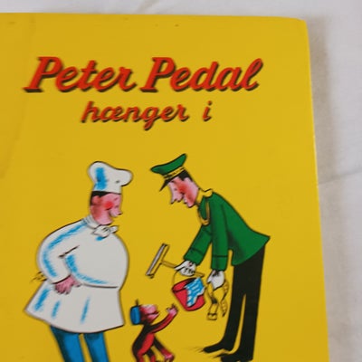 Peter Pedal hænger i/ Peter Pedal, H.A. Rey, 2 i 1. Slidt biledbog.