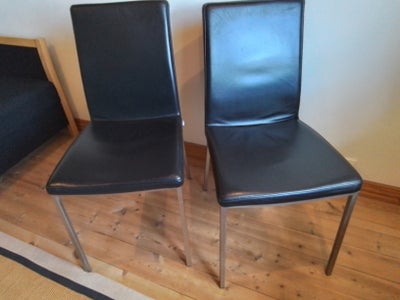 6 spisebordstole I læder og metal fra Boform 