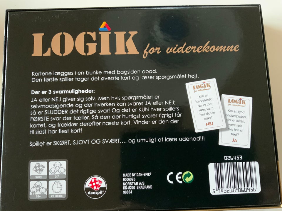 Logik for viderekomne, Familiespil, andet spil