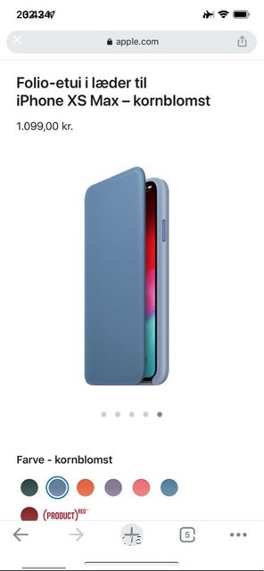 iPhone XS Max, 256 GB, Folio-etui i læder til iPhone XS Max…