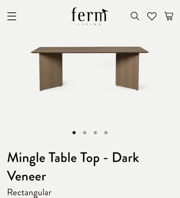 Spisebord, FSC® Mix-certificeret egefiner-top, Ferm Living, b: 65 l: 135, 
Mingle Table - Dark Venee