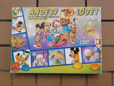Walt Disney Andeby Løbet Brætspil fra 80'erne, brætspil, Sælger her et gammelt retro Andeby Løbet Br