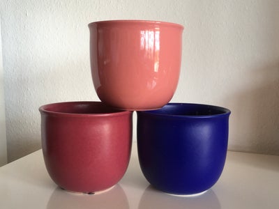 Keramik, Retro Urtepotteskjuler , Scheurich West Germany, En smuk trio, er disse retro urtepotteskju