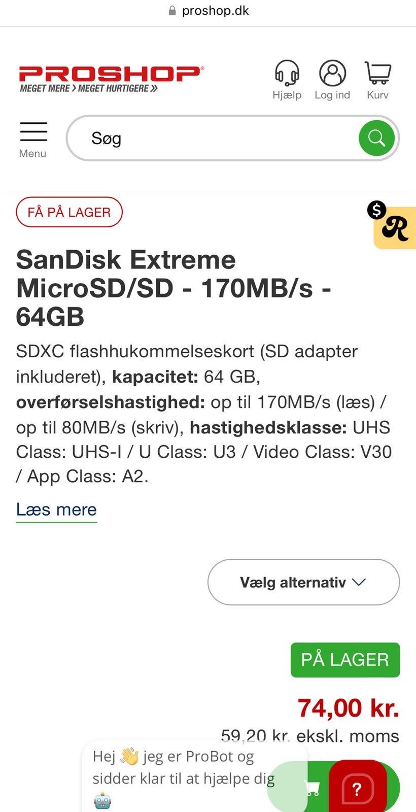 Micro SD, Scan Disk Extreme, 64 GB