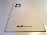 Andet, KORG OWNERS MANUAL M1 1988