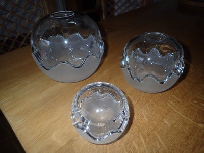 Glas, Bonbonniere, Holmegaard, 3-2-1- bonbonniere i klart og slebet glas - alle i perfekt stand uden