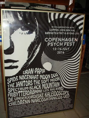 Plakat - Musikplakat fra Christiania, b: 51 h: 71, Musik plakat fra "Copenhagen Psych Fest" fra Chri