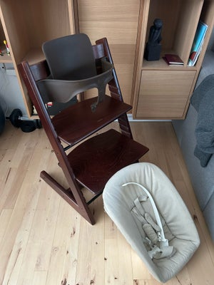 Højstol, Tripp Trapp, Fin Trip Trap stol med tilhørende baby indsats fra stokke samt newborn indsats