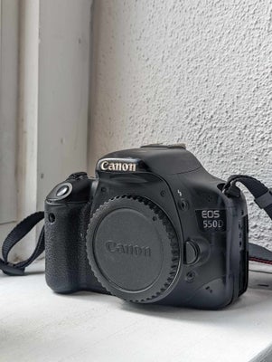 Canon, Canon 550D, spejlrefleks, 18 megapixels, Rimelig, Gammelt Canon EOS 550D med dertilhørende op
