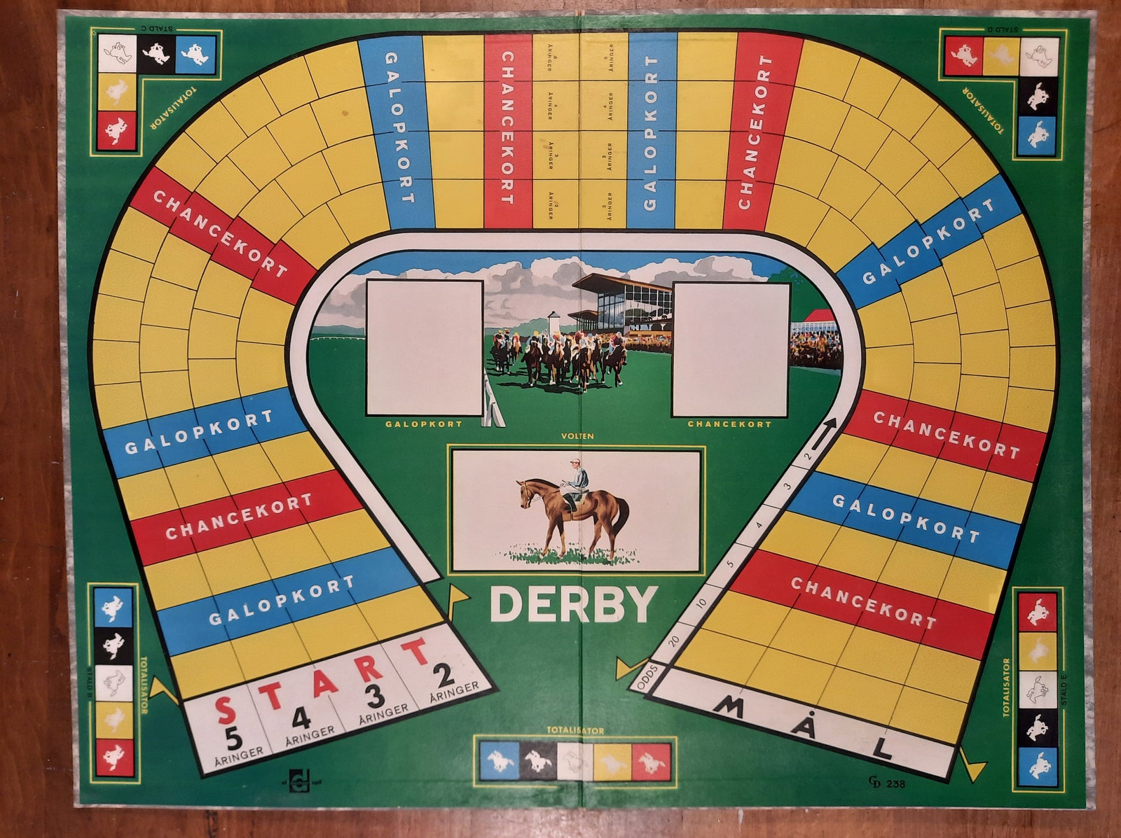Derby (Drechsler nr. 238), væddeløb klassiker, brætspil
