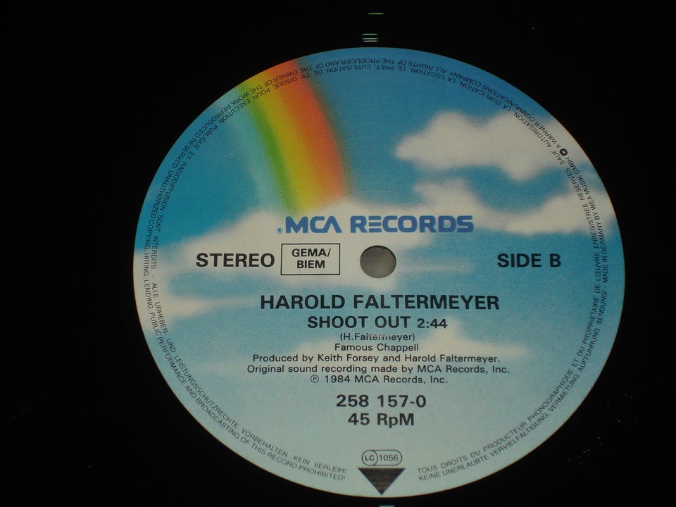 Maxi-single 12", Harold Faltermeyer & Axel F, Axel F (Brand