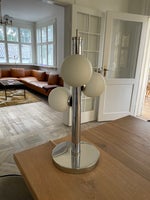 Anden bordlampe, Art Deco stil krom bordlampe med opalglas