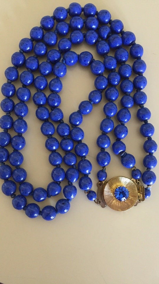 Halskæde, perler, lapis lazuli perler