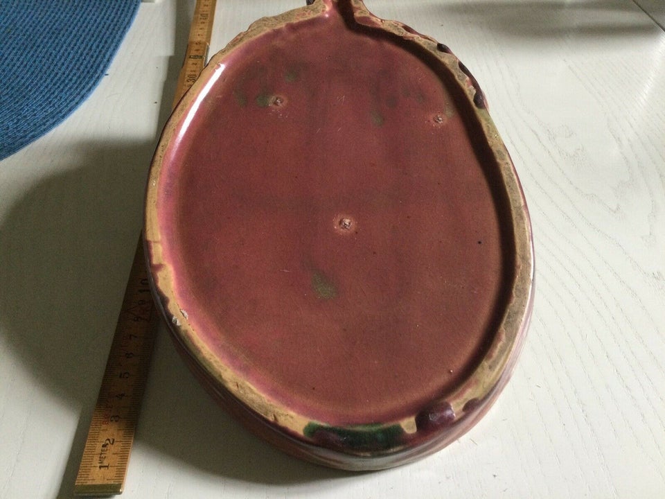 Pelikan/kalkun fad/skål keramik lustreglasur, ? Højst
