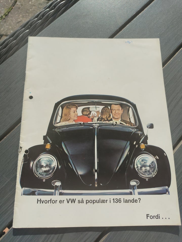 Salgsbrochure, VW Volkswagen Folkevogn 1200 Årgang 1963