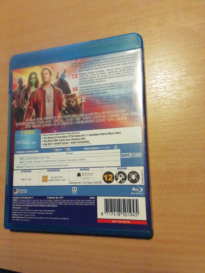 Guardians of the Galaxy 2, Blu-ray, andet